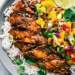 Grilled mango chicken and mango salsa